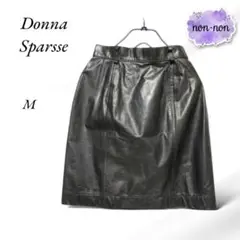 A102.Donna Sparsse/ミニスカート【M】ブラック黒/牛皮/裏地有