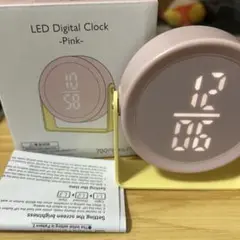 LEDデジタル置時計(ピンク)