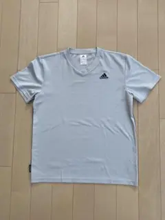 adidas ライトグレー Vネックシャツ Ｌ
