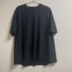 セオリーリュクス　バックロングドレープTシャツ　オーバーサイズ　ブラック　38
