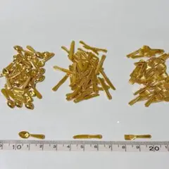 60個 カトラリー スプーン フォーク ナイフ 金 ミニチュア