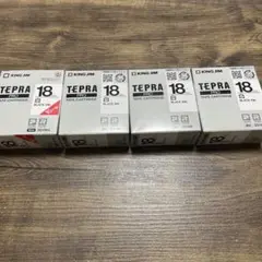 テプラテープ 18ミリ 白　4個セット