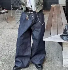 Peoplestyle 似インディゴジーンズ ワイドパンツ baggy acne