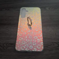 ヒョウ柄グラデーションケース ゴールドリング付き　GalaxyA54　5G