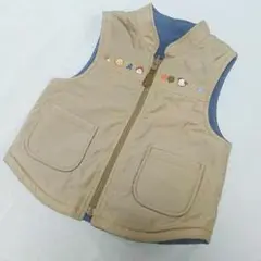 美品☆ファミリア☆リバーシブル ベスト 80  ジャンパー ジャケット