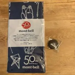 mont-bell モンベル50周年 バンダナ バッジセット