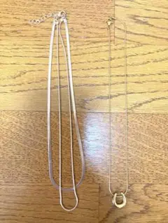 ゴールドネックレス2本セット 馬蹄 2連