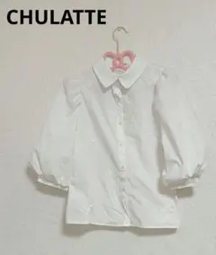 CHULATTE チュラッテ　ブラウス　刺繍　ホワイトバルーンスリーブシャツ M