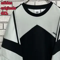 adidas originals☆トレーナー 薄手 刺繍ロゴ ブラック 4XL