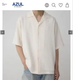 新品未使用⭐︎AZUL by moussy/Mサイズ/シアサッカーシャツ⭐︎