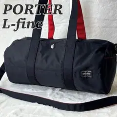 PORTER　エルファイン　ドラムバッグ　3way　ナイロン　黒×赤　ポーター