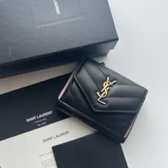 275 美品 SAINTLAURENT イヴサンローラン 3つ折り財布