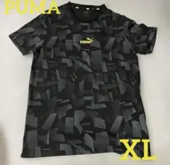 PUMA 抽象パターン Tシャツ XL ロゴ付き　ゆったり　ラフ　ゆるだぼ