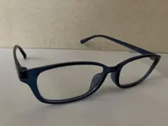 伊達メガネ ブルーウェリントン