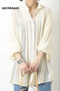 Spick & Span ピンタックレースシアーブラウス　¥17,600