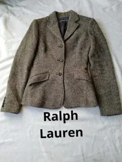 【美品】Ralph Lauren ヘリンボーン テーラードジャケット 7号