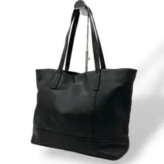 美品 COLE HAAN トートバッグ レザー シボ革 ブラック 1373
