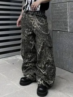 Y2k カーゴパンツ　迷彩　カモフラージュパンツ