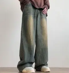 Shoowtime ショウタイム ブルー ストレートデニム ワイドフィット