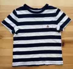baby GAP 【5Y】ストライプTシャツ くまさん胸ポケット