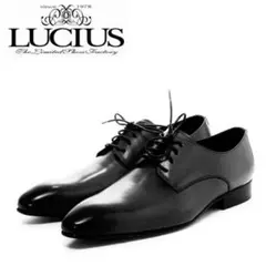 【未使用品】LUCIUS ビジネスシューズ バッファローレザー プレーントゥ 黒
