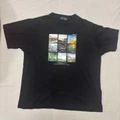 LOGOSDAYS 風景プリント Tシャツ ブラック