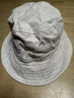 リネン風　ホワイト バケットハット