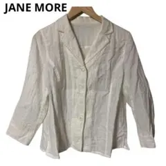 JANE MOREリネン ホワイト ボタン付きジャケット