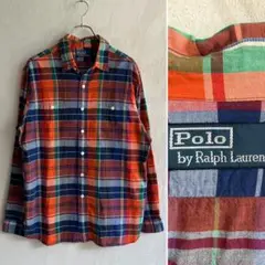 美品 POLO by RALPH LAUREN マドラスチェック ワークシャツ