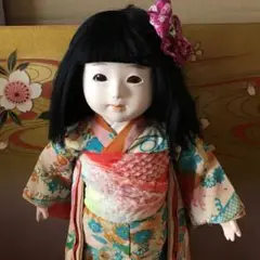 市松人形　光龍斎　希少　大きな子　アンティーク　ビスクドール　日本人形　縮緬 市松人形 光龍斎 希少 大きな子 アンティーク ビスクドール 日本