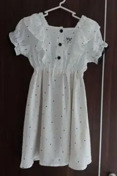 アルジー　ホワイト シフォン 半袖ワンピース 140cm