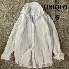 美品✨ ユニクロ プレミアムリネンシャツ　ホワイトレディース S UNIQLO