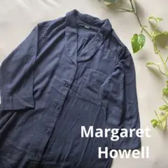 美品 マーガレットハウエル コットンウール ショールカラー ワンピース MHL.