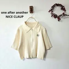 ナイスクラップ【極美品】ダブルジップ　リブニット　エンブレム刺繍　ショート丈