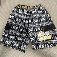 サーフパンツ 黒/白 アンカー柄 サイズ49~55 110cm