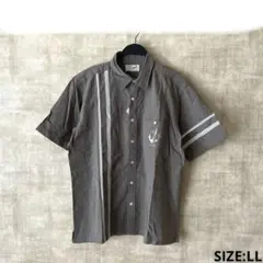 新品未使用タグ付き【crocodile】半袖コットンシャツ　グレー　L