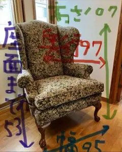 イーサンアレン　フラワーパターン　木製アームチェア Ethan Allen Heirloom Farmhouse Chair Hand Decorated