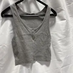 【ZARA】グレー ヘンリーネック ビスチェ