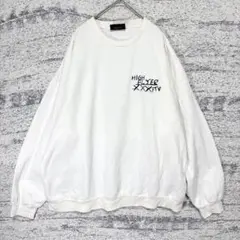 バックプリント スウェット トレーナー LL 裏起毛 白 ユニセックス ゆるだぼ