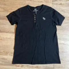 Abercrombie & Fitch 黒 ヘンリーネック Tシャツ XL/TG