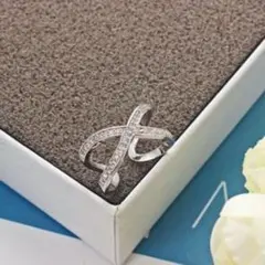 クロスリング ピンキー カレッジ CZダイヤモンド シルバー