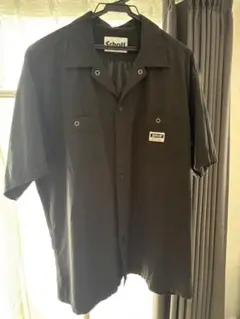 Schott ブラック 半袖ワークシャツ