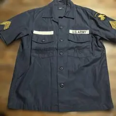 U.S. ARMY ミリタリー半袖ワークシャツ ダークブルーMサイズ