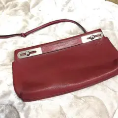 LOEWE ロエベ 赤 クラッチバッグ ミッシー ハンドバッグ