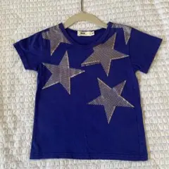 【300円】WASK 半袖Tシャツ ブルー 星 ラメ 90cm