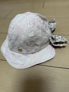anyFAM ピンク ハット 帽子　花柄リボン付き 52cm