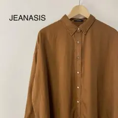 ジーナシス とろみ シャツ ビックシルエット ブラウン 長袖 ヴィンテージ 感