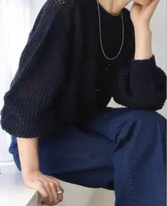 極美品／23AW　イエナ IENA　アンゴラ混 メッシュケーブルプルオーバー 極美品／23AW イエナ IENA アンゴラ混 メッシュケーブルプル