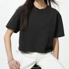 【新品】ユニクロ　テクスチャージャージーT ブラック　M 半袖Tシャツ