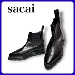 【美品】sacai サイドゴアブーツ サイズ36 ウィングチップ 日本製 サカイ